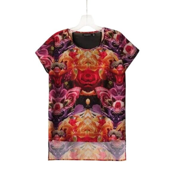 Nordstrom Trouve Mirrored Floral Multicolor Blouse - Picture 2 of 7